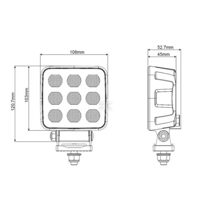 Screenshot 2026-06-17 at 09-15-54 Buy Lampa robocza LED kwadratowa 90W 6800lm 12_24V biała 108x120.7x52.7 mm światło rozproszone z wtyczką Deutsch 18 LED - KRAMP.png